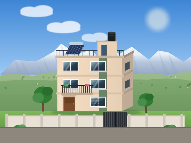 Whole 2.5 storey house for rent in Lazimpat